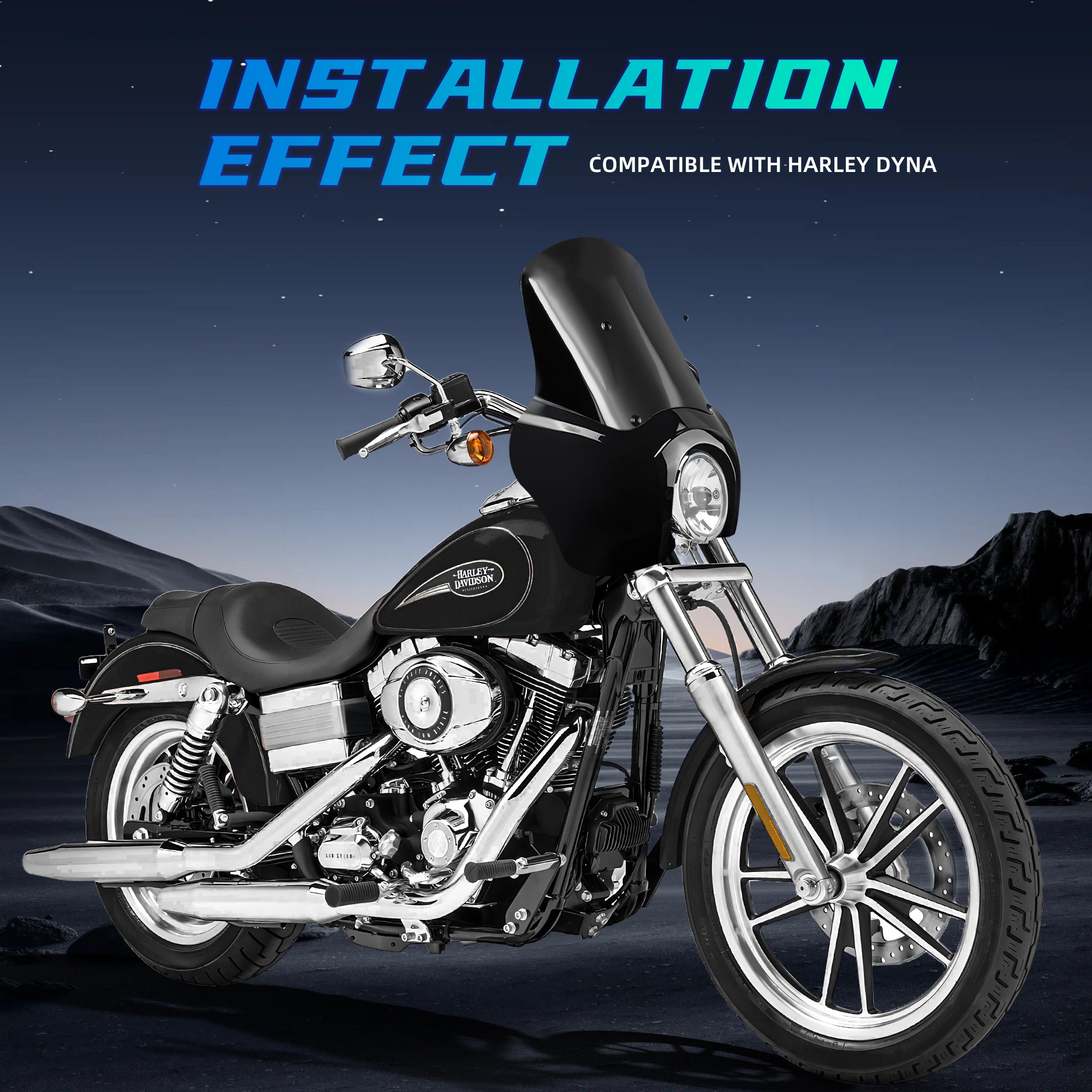 Front Headlight Fairing W/ 15'' Windscreen For Harley Dyna FXD FXDL FXDB 2006-17 Secondary image