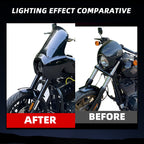 Motorcycle 5.75" Headlight Fairing with 15‘’ Smoke Windshield Windscreen & Mounting Kit Headlight Extension Block For Harley Low Rider S FXLRS 2020 2021 2022 2023