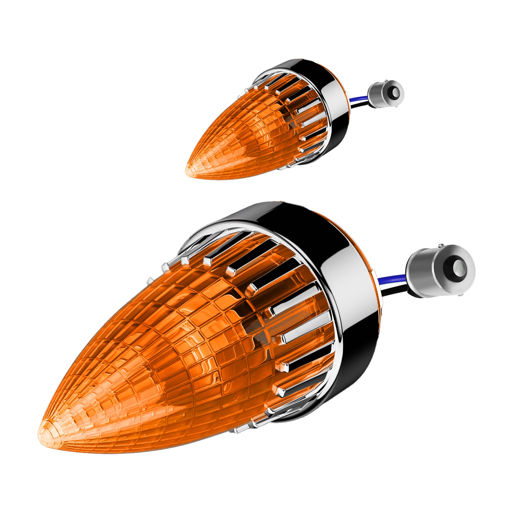 Classic 2" Clip-In Turn Signal Lens With LED & 1156 Plug For Harley