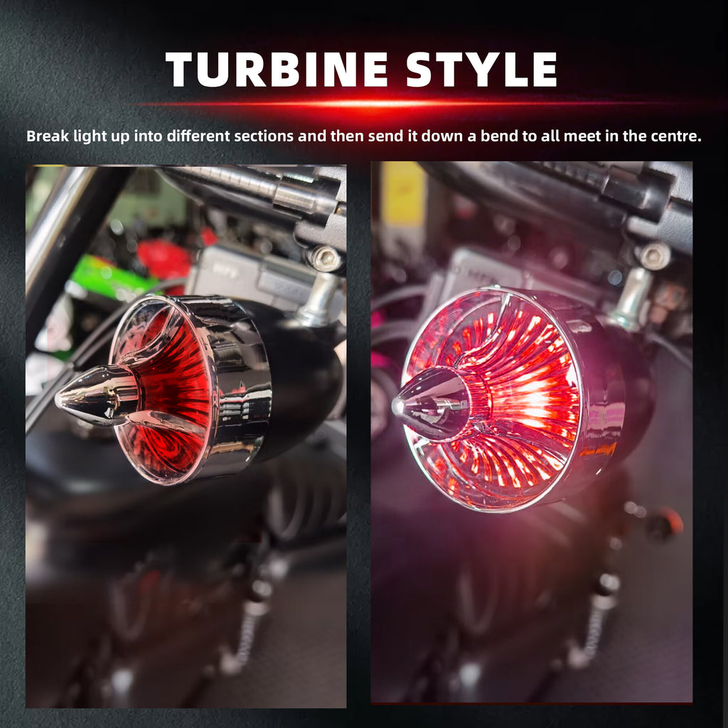 2" Turn Signal Light Turbine Replacement Red Lenses Covers for Softail Street Road Glide Fat boy Sportster Dyna Deluxe Bikes Snap On repl. OEM# 68973-00 Chrome Bezel