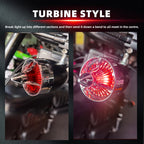 2" Turn Signal Light Turbine Replacement Red Lenses Covers for Softail Street Road Glide Fat boy Sportster Dyna Deluxe Bikes Snap On repl. OEM# 68973-00 Chrome Bezel