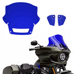 9" Windshield Windscreen with Fairing Side Wings Air Deflectors for Harley Softail 2022 2023 2024 Low Rider ST El Diablo FXRST FXLRST