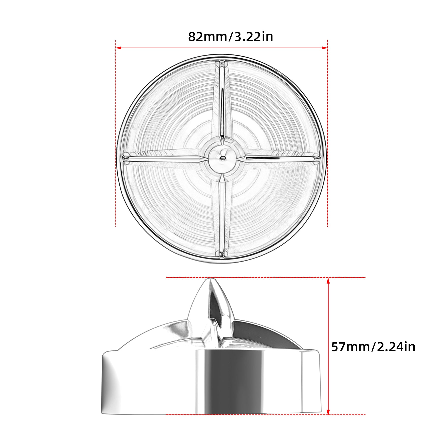 Retro Turbine 3 1/4" Screw-In Turn Signal Lens With LED & 1156 Plug For Harley Heritage Road King Electra Glide