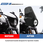 Motorcycle 5.75" Headlight Fairing with 13" Smoke Windshield Windscreen 48-58mm Mounting Kit Headlight Extension Block For Harley Low Rider S FXLRS 2020 2021 2022 2023