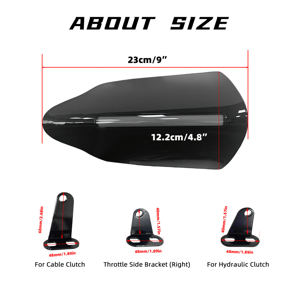 2X Motorcycle Handguards Hand Guards Shield with LED Lights Windproof for Harley