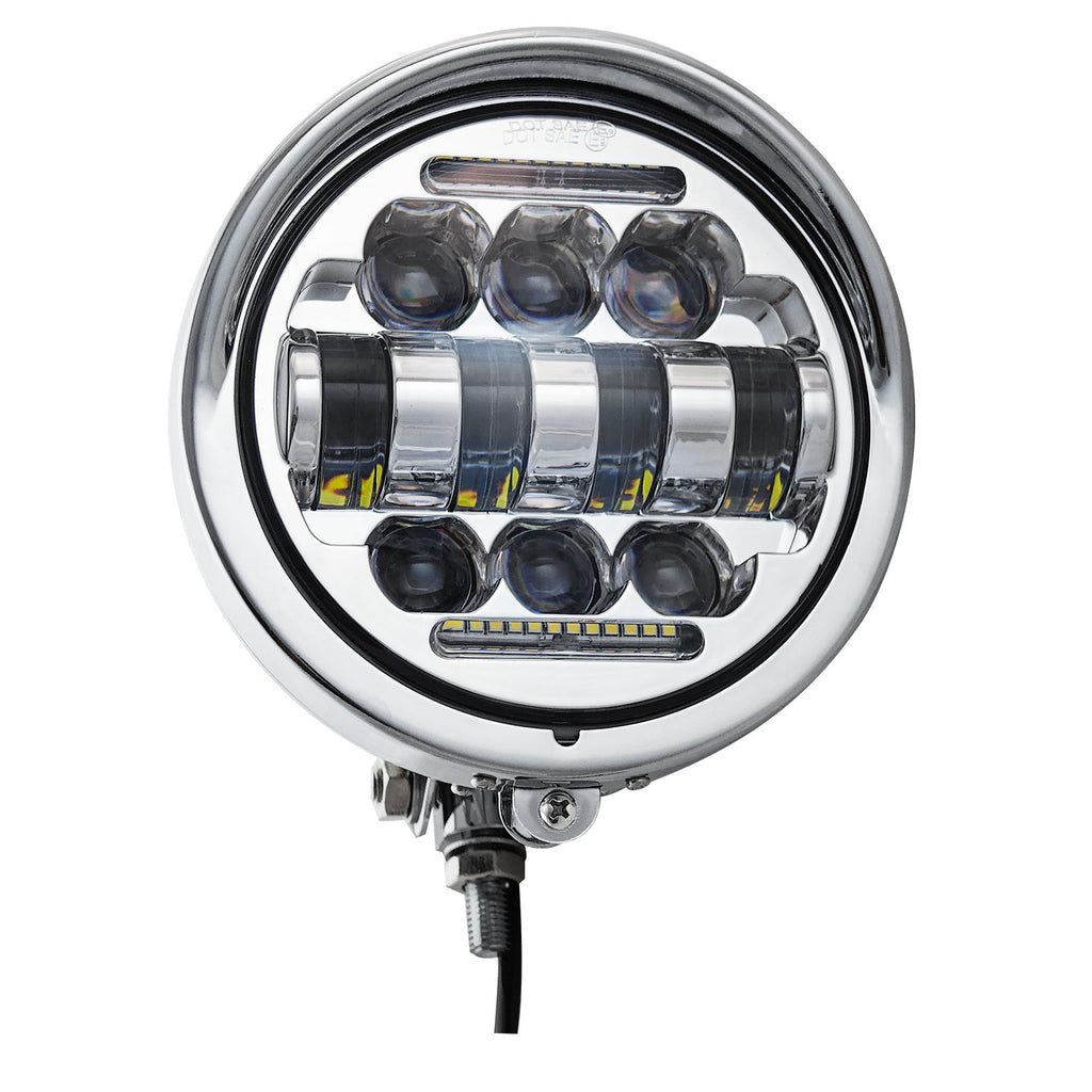 Motorcycle 5.75" LED  Visor Headlight with DRL