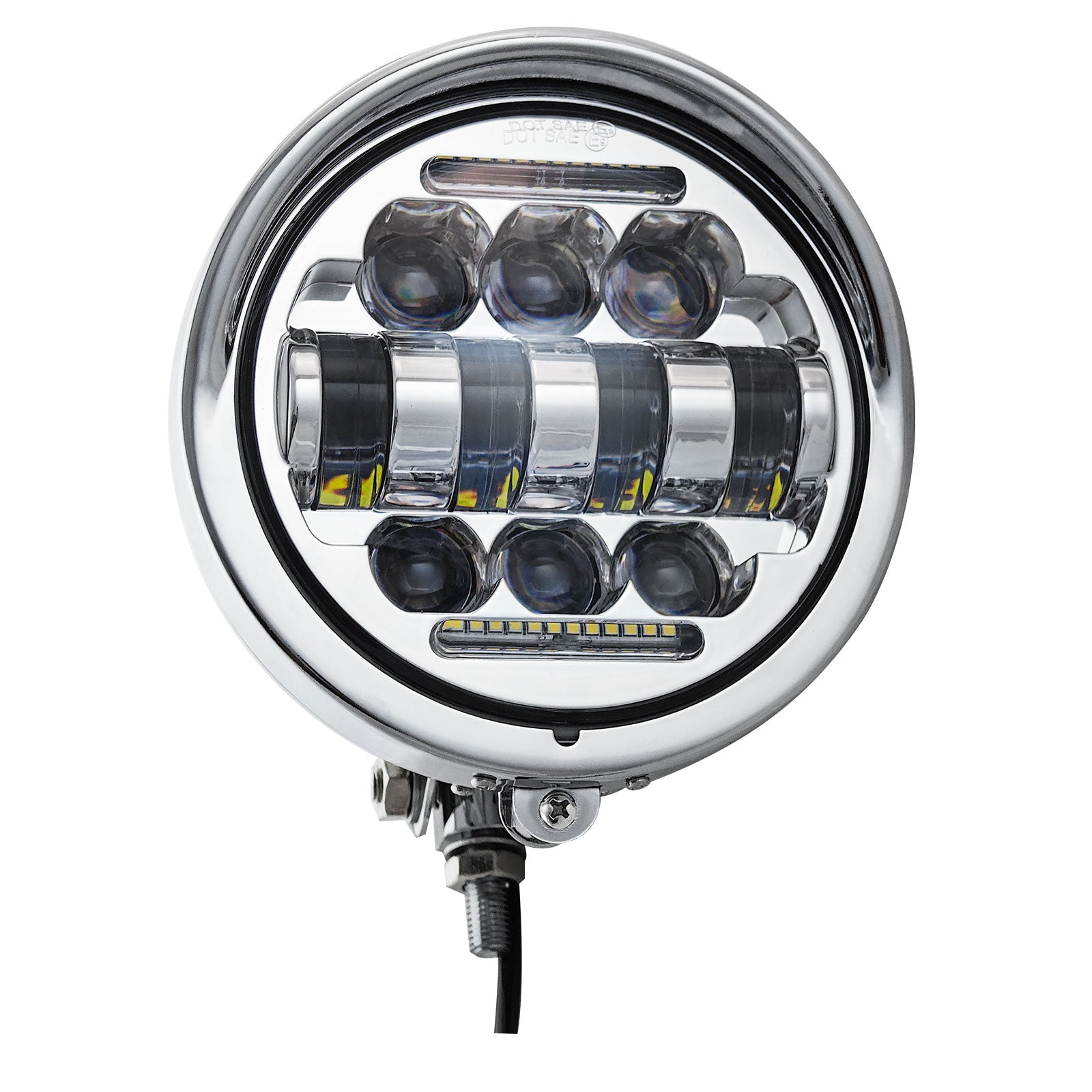 Motorcycle 5.75" LED  Visor Headlight with DRL
