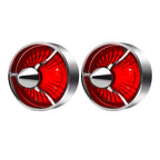 2" Turn Signal Light Turbine Replacement Red Lenses Covers for Softail Street Road Glide Fat boy Sportster Dyna Deluxe Bikes Snap On repl. OEM# 68973-00 Chrome Bezel