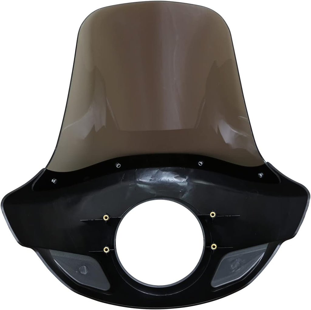 Motorcycle 5.75” Headlight Fairing Cover 17” Tall Touring Sport Windshield with 35-49MM Fork Clamps Universal for Harley Suzuki Honda Yamaha Kawasaki Chopper Bobber Cafe Racer