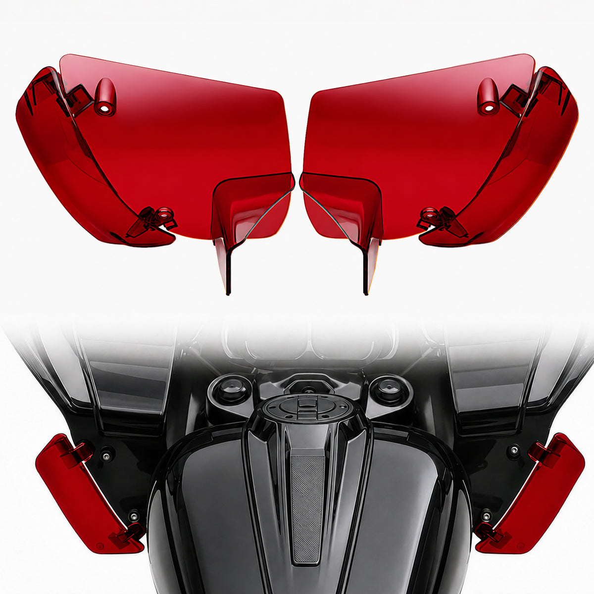 Wind Air Deflector Fairing Side Wings for Harley Road Glide 2024+, Windshield Deflectors for 2024-2026 CVO Road Glide ST FLTRXSTSE 2024-2026 Road Glide FLTRX 2023-2026 CVO Road Glide FLTRXSE