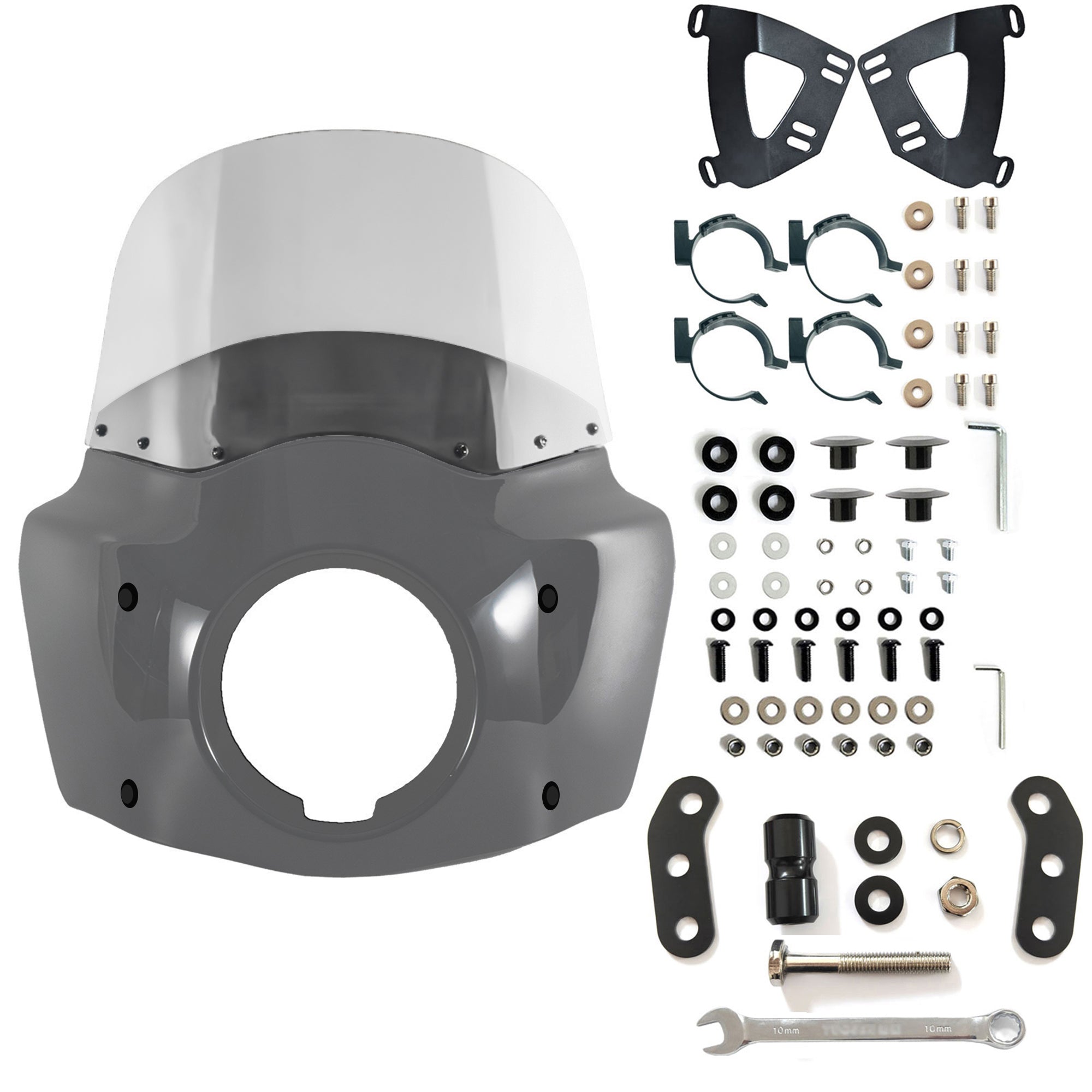 GUNSHIP GRAY Shell Low Rider S 11/15 inch Windshield Motorcycle Front Fairing For Road Warrior Fairing Only For Harley Softail Low Rider S FXLRS 2020-2024