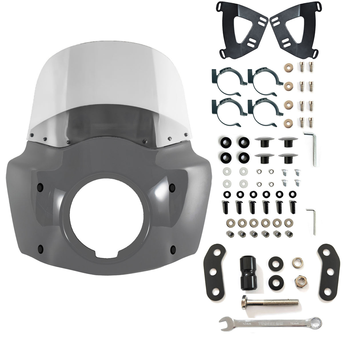GUNSHIP GRAY Shell Low Rider S 11/15 inch Windshield Motorcycle Front Fairing For Road Warrior Fairing Only For Harley Softail Low Rider S FXLRS 2020-2024