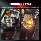 2" Turn Signal Light Turbine Replacement Red Lenses Covers for Softail Street Road Glide Fat boy Sportster Dyna Deluxe Bikes Snap On repl. OEM# 68973-00 Chrome Bezel