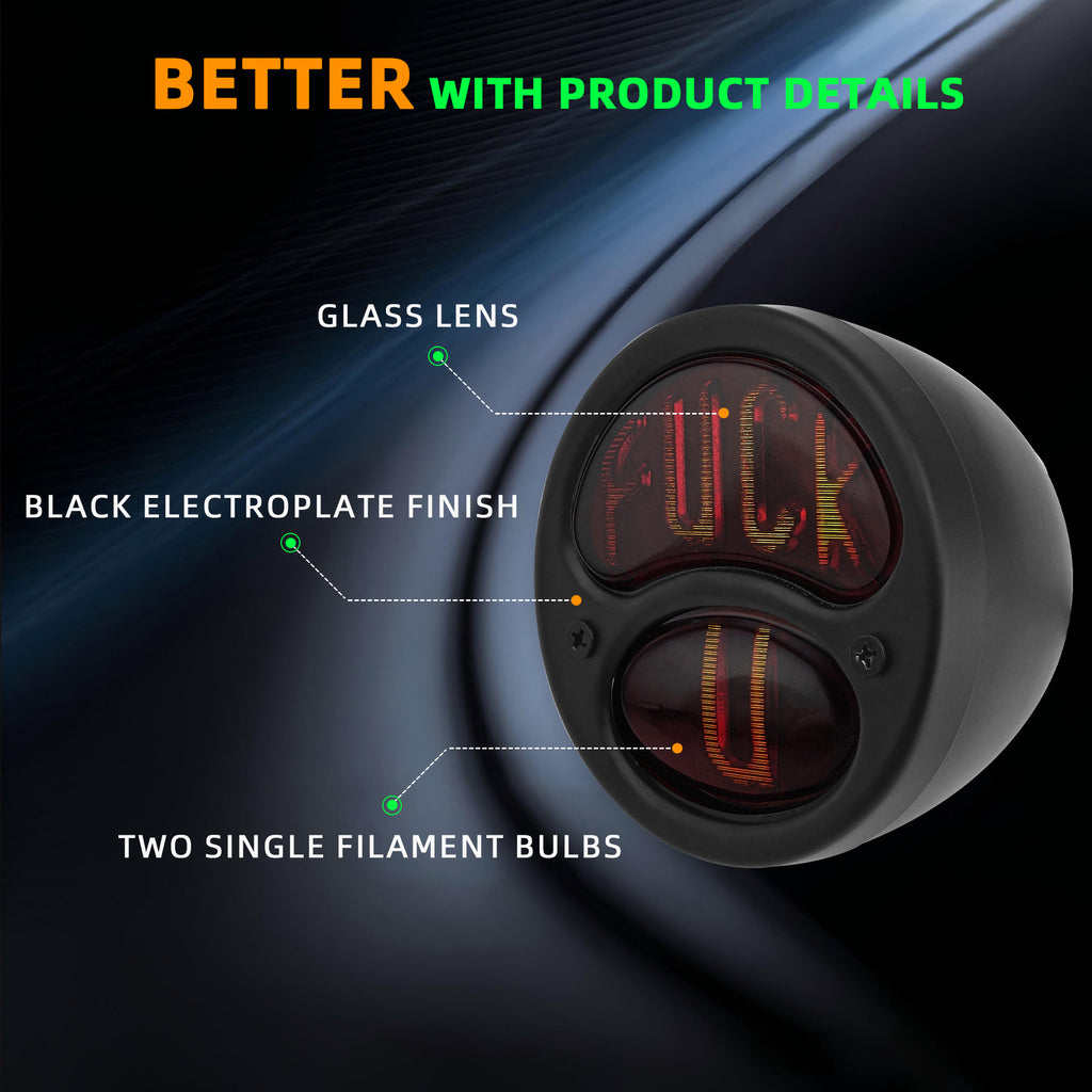 "FUCK U" Duo Lamp Model a Motorcycle Tail Light