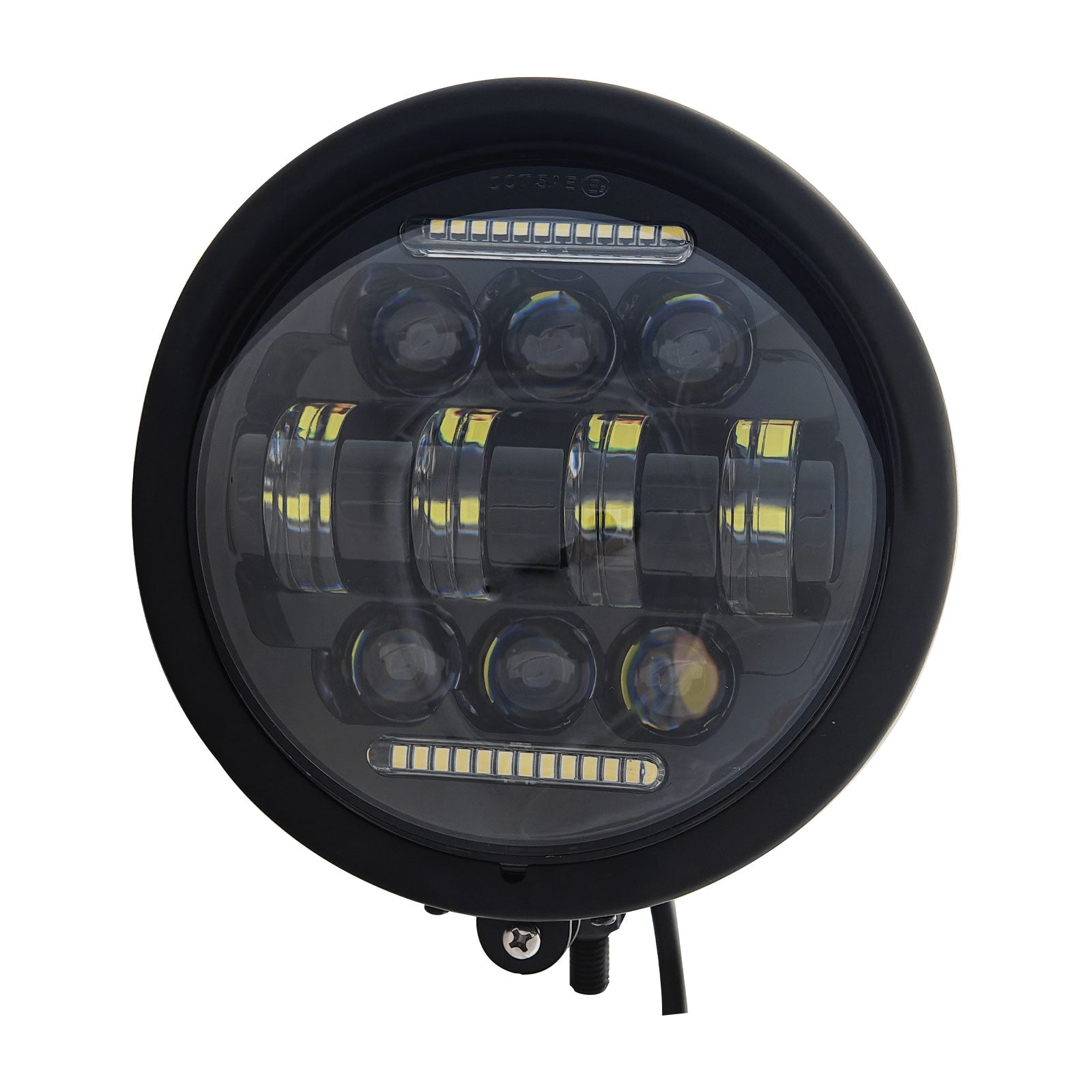 Motorcycle 5.75" LED  Visor Headlight with DRL
