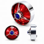 3 1/4" Blue Dot Turn Signal Light Lens Cover for Harley Touring Road Glide Road King Electra Glide Heritage Softail Fatboy Springer 2PCS Tail Light Caps Screw-in Chromed ABS Bezel