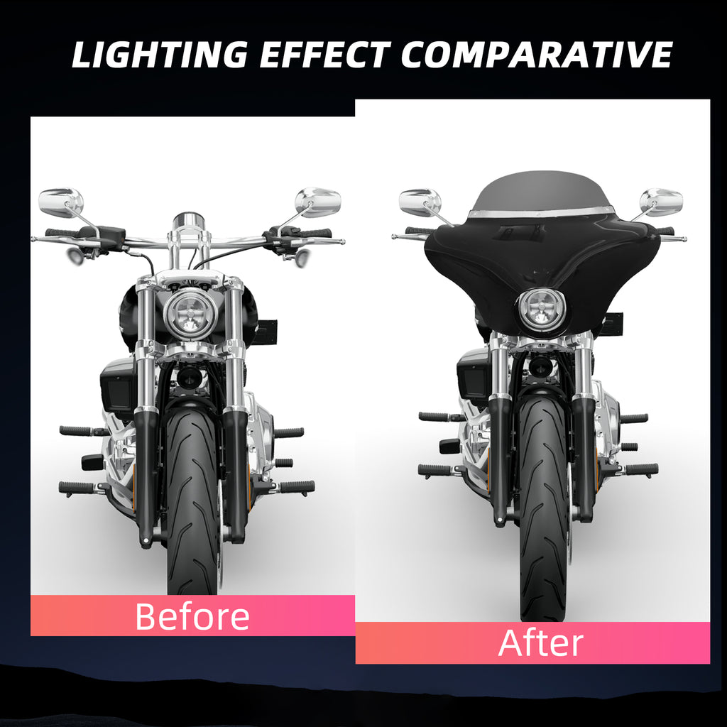 Motorcycle Batwing Fairing Windshield W/6"Smoke Windscreen For Harley Street Bob FXBB 2006-2022