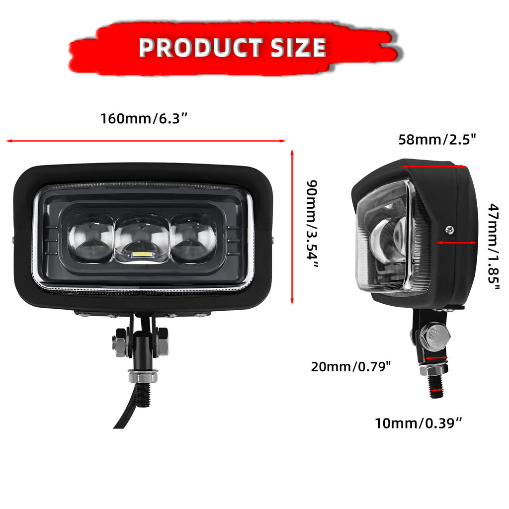 Motorcycle LED Square Headlight
