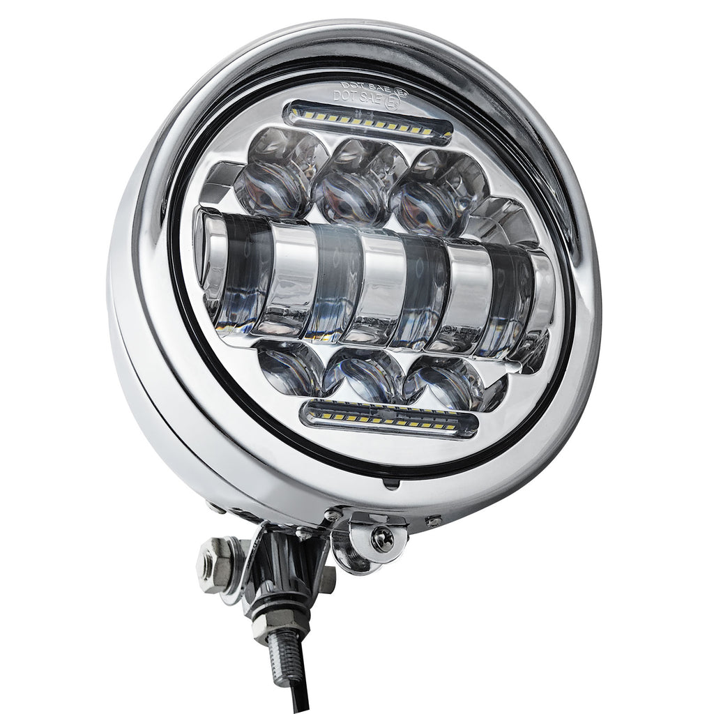 Motorcycle 5.75" LED  Visor Headlight with DRL