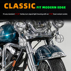 Retro Turbine 3 1/4" Screw-In Turn Signal Lens With LED & 1157 Plug For Harley Heritage Road King Electra Glide