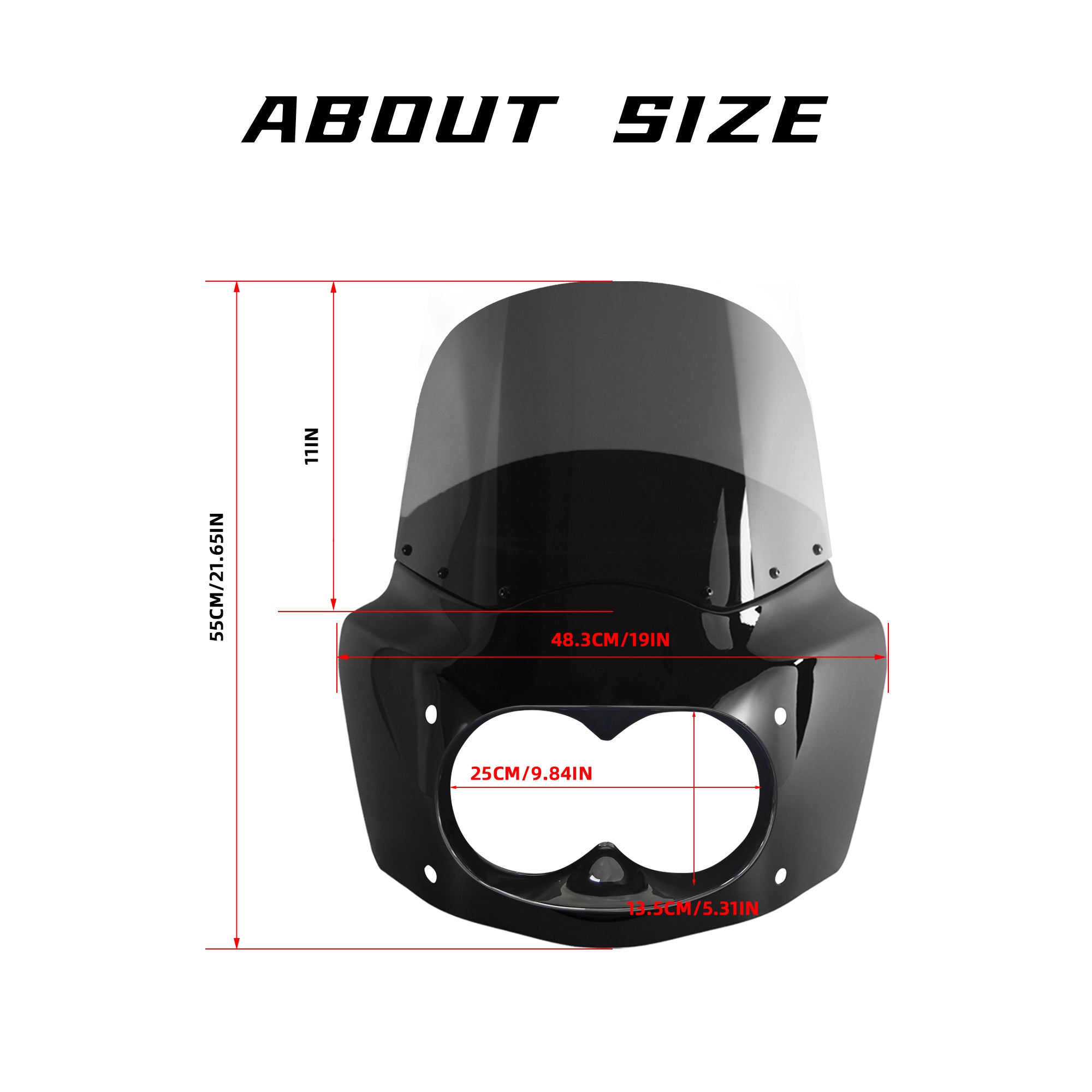 Motorcycle Fairing with 11" Smoke Motorcycle Windshield for Harley Dyna Fat Bob FXDF 2008-2017 Secondary image