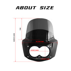 Motorcycle Fairing with 11" Smoke Motorcycle Windshield for Harley Dyna Fat Bob FXDF 2008-2017