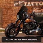 Fat Boy 11" 15" Windshield Road Warrior Fairing Air Deflector Fit 7" Headlight For Harley Fat Boy FLSTF 2000-2017