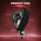 Triangle Motorcycle LED Headlight Motorbike Hi/Lo Beam Headlamp Bottom Mount Head Light Lamp Clear Lens Universal for Harley Kawasaki Honda Yamaha Suzuki Chopper Cafe Racer Bobber