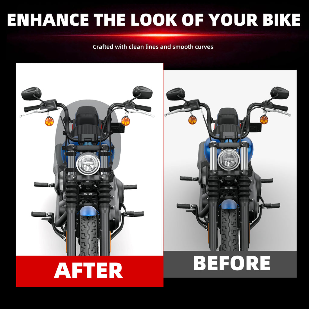 15" Motorcycle Windshield with 4 Quick-Release Fork Clamps, Smoke Windscreen Deflector for Harley Softail Street Bob FXBB FXBBS Standard FXST Low Rider FXLR, Dyna FXD FXDB FXDL FXDC FXCW