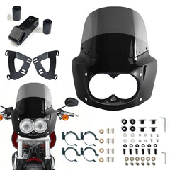 Fat Bob Windshield 11" Windscreen Dyna Fat Bob Motorcycle Double Lamp Fairing Only For Harley Dyna Fat Bob FXDF 2008-2017