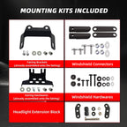 Motorcycle 5.75" Headlight Fairing with 15‘’ Smoke Windshield Windscreen & Mounting Kit Headlight Extension Block For Harley Low Rider S FXLRS 2020 2021 2022 2023