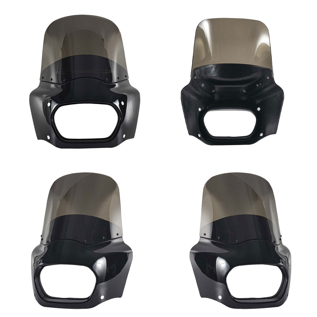 Motorcycle Fairing with 13" Motorcycle Windshield 49mm Mounting Hardware for Harley Softail Fat Bob FXFB FXFBS 2018 2019 2020 2021 2022 2023