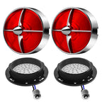 Retro Turbine 3 1/4" Screw-In Turn Signal Lens With LED & 1156 Plug For Harley Heritage Road King Electra Glide