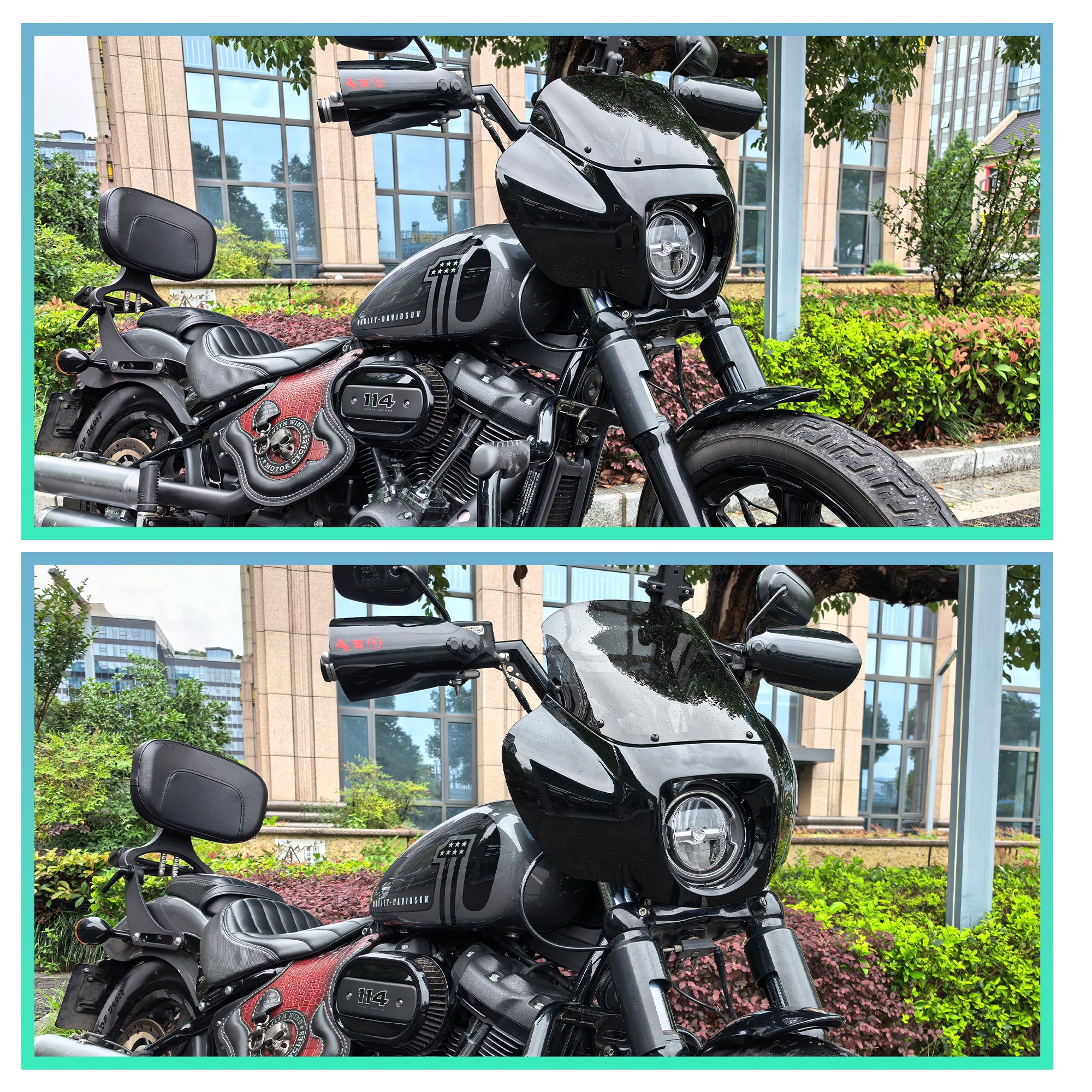 Front Quarter Fairing Windscreen 13" Only Windshield For Harley Softail Street Bob 114 FXBBS 2021-2024 Standard FXST 2018+
