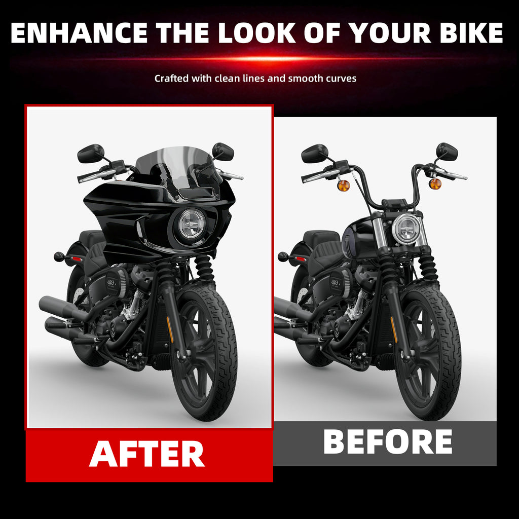 ST Style Front Fairing Windshield For Harley M8 Softail Street Bob FXBB 2018-2020 FXBBS 2021-2024 FXST