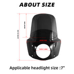 Motorcycle 7" Headlight Fairing with 15" Smoke Windshield Windscreen & Mounting Kits For Harley Touring Road King FLHR 1994-2023, Road King Special FLHRXS 2017-2025