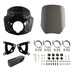 Front Headlight Fairing W/15" 11" Windshield For Dyna FXD FXDB FXDC FXDL 2006-2017