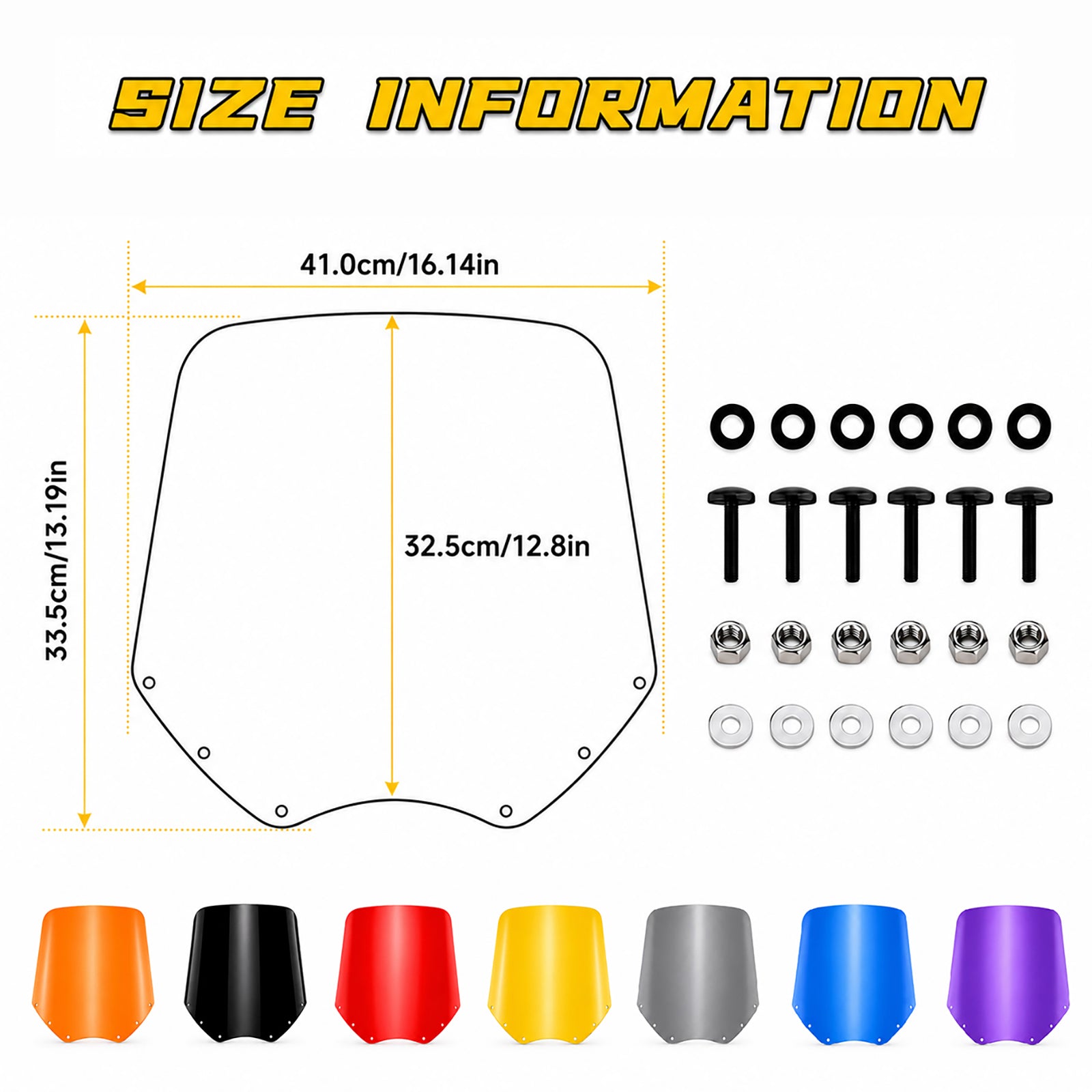 13" Colourful Windscreen Motorcycle Windshield Windscreen for Road Warrior fairing kit