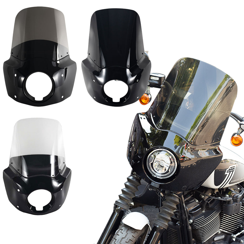 Front Headlight Fairing W/15" 11" Windshield For Dyna FXD FXDB FXDC FXDL 2006-2017