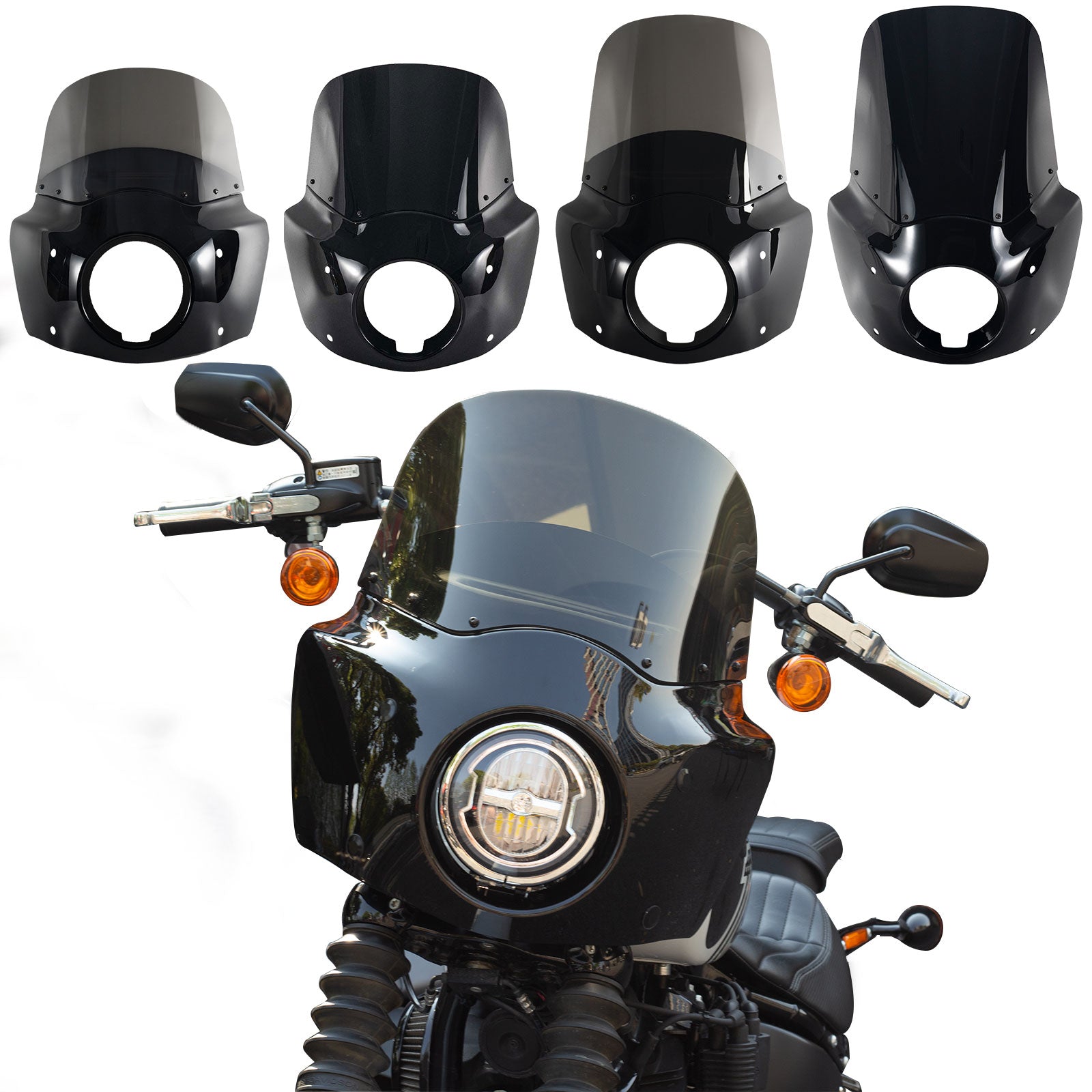 Softail Street Bob Front Fairing W/15" 11" Windshield For Harley Softail Street Bob FXBB FXBBS 2018-2024, Softail Standard FXST 2020-2024 Main image