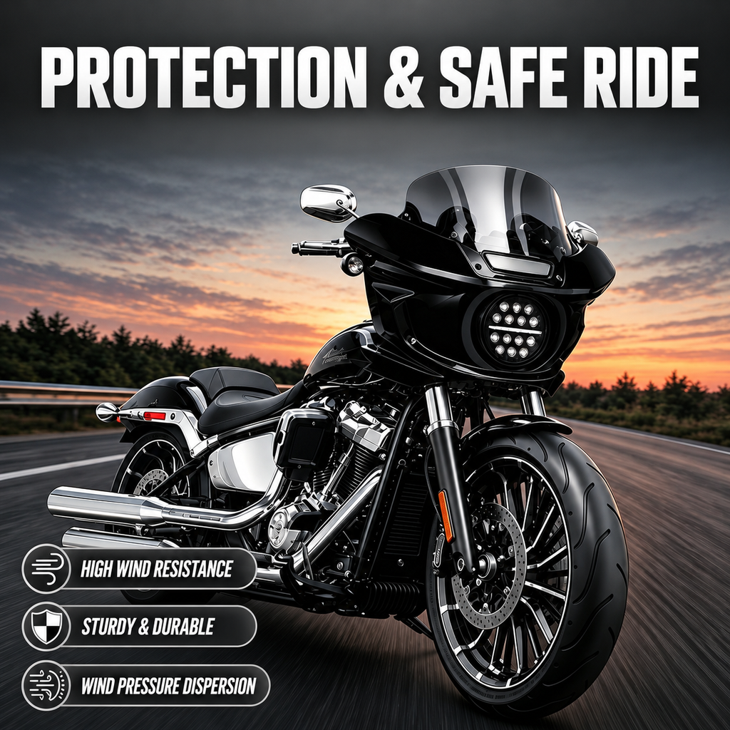 ST Fairing Windshield Headlight Kit For 2006-2017 Dyna, 2006-2010 Super Glide FXD 2006-2014 Custom FXDC, 2016-2017 Low Rider S FXDLS, 06-09 14-17 Low Rider FXDL, 06-17 Street Bob FXDB Wide Glide FXDWG