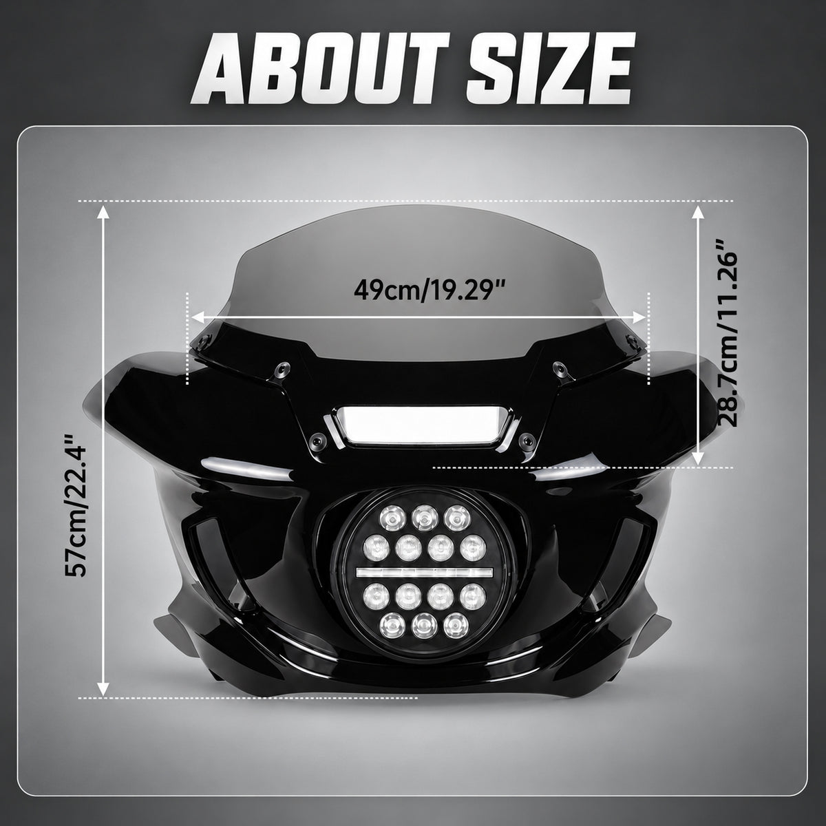 ST Fairing Windshield Headlight Kit For 2006-2017 Dyna, 2006-2010 Super Glide FXD 2006-2014 Custom FXDC, 2016-2017 Low Rider S FXDLS, 06-09 14-17 Low Rider FXDL, 06-17 Street Bob FXDB Wide Glide FXDWG