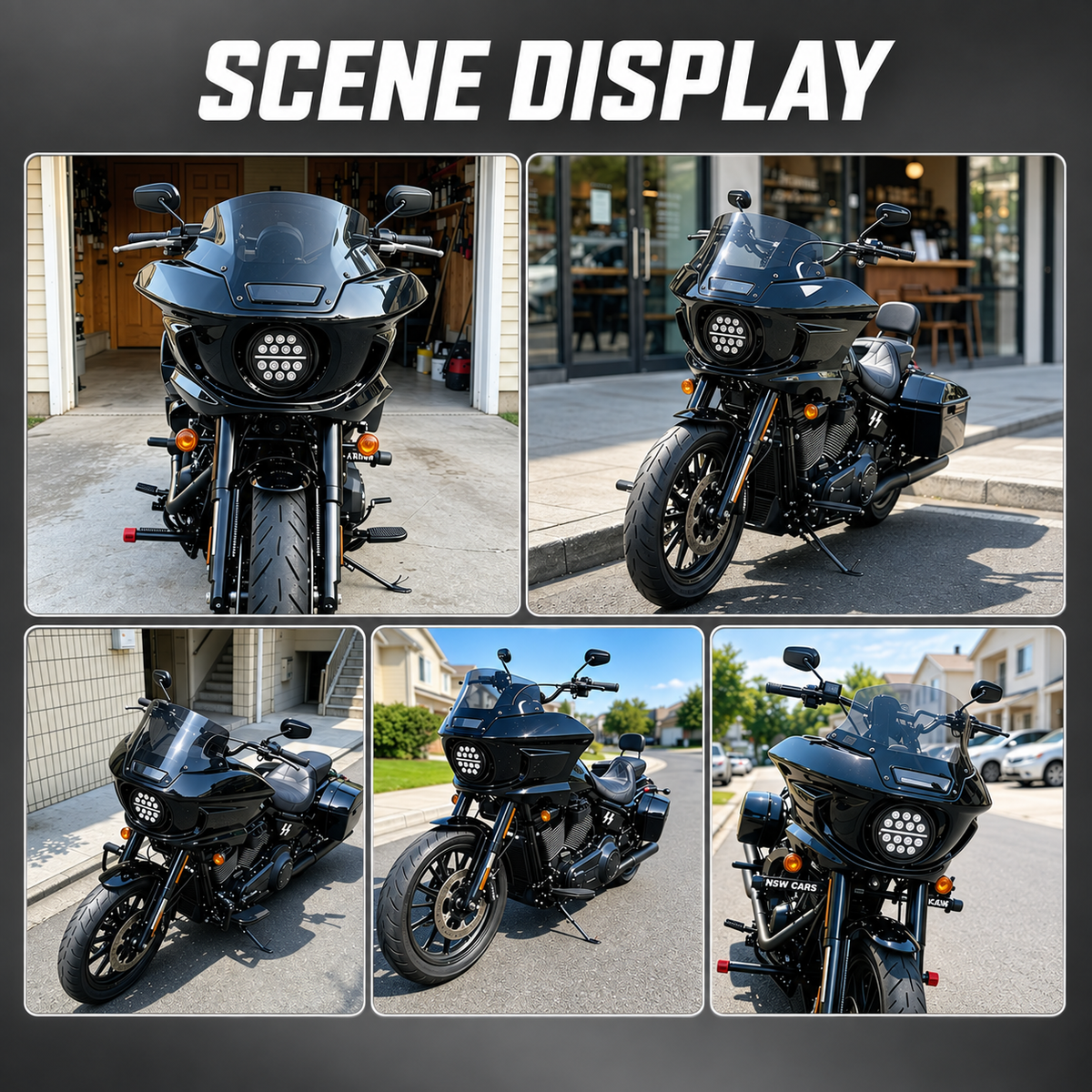 ST Fairing Windshield Headlight Kit For 2006-2017 Dyna, 2006-2010 Super Glide FXD 2006-2014 Custom FXDC, 2016-2017 Low Rider S FXDLS, 06-09 14-17 Low Rider FXDL, 06-17 Street Bob FXDB Wide Glide FXDWG