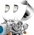 Chrome 7in motorcycle headlight visor & 4.5in Spot Light Visors