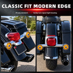 3 1/4" Blue Dot Turn Signal Light Lens Cover for Harley Touring Road Glide Road King Electra Glide Heritage Softail Fatboy Springer 2PCS Tail Light Caps Screw-in Chromed ABS Bezel