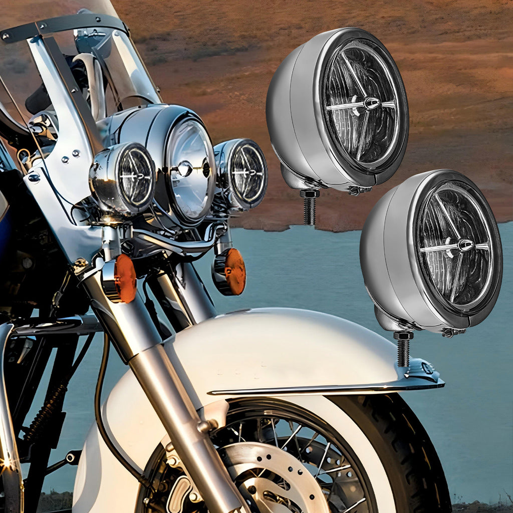 Motorcycle 4.5" H3 LED Fog Light Fog Lamp Passing Driving Spot Light For Harley Bobber Softail Road King Custom Yamaha Suzuki