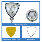 Motorcycle LED Headlight CustomTriangle Front Spotlight Vintage Head-Lamp