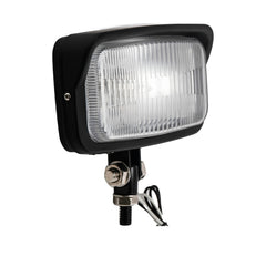 Motorcycle LED Square Headlight With Visor Bottom Mount - Chrome Headlamp Universal Fit Harley Chopper Suzuki Kawasaki