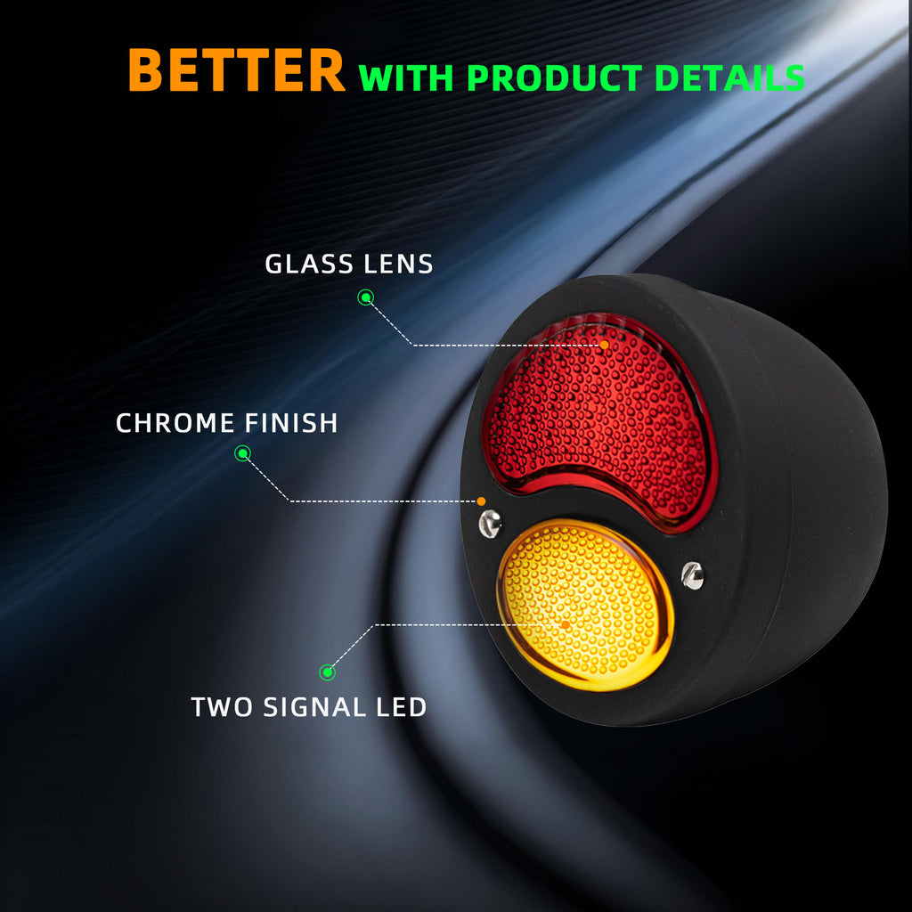 Motorcycle LED Taillight For Harley Chopper Bobber Cafe Racer Duolamp Vintage Rear Stop Tail Lamp Brake Running Light