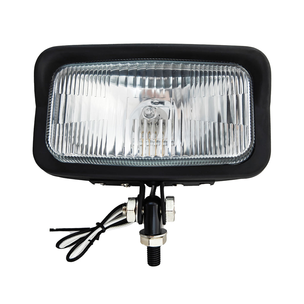 Motorcycle LED Square Headlight With Visor Bottom Mount - Chrome Headlamp Universal Fit Harley Chopper Suzuki Kawasaki